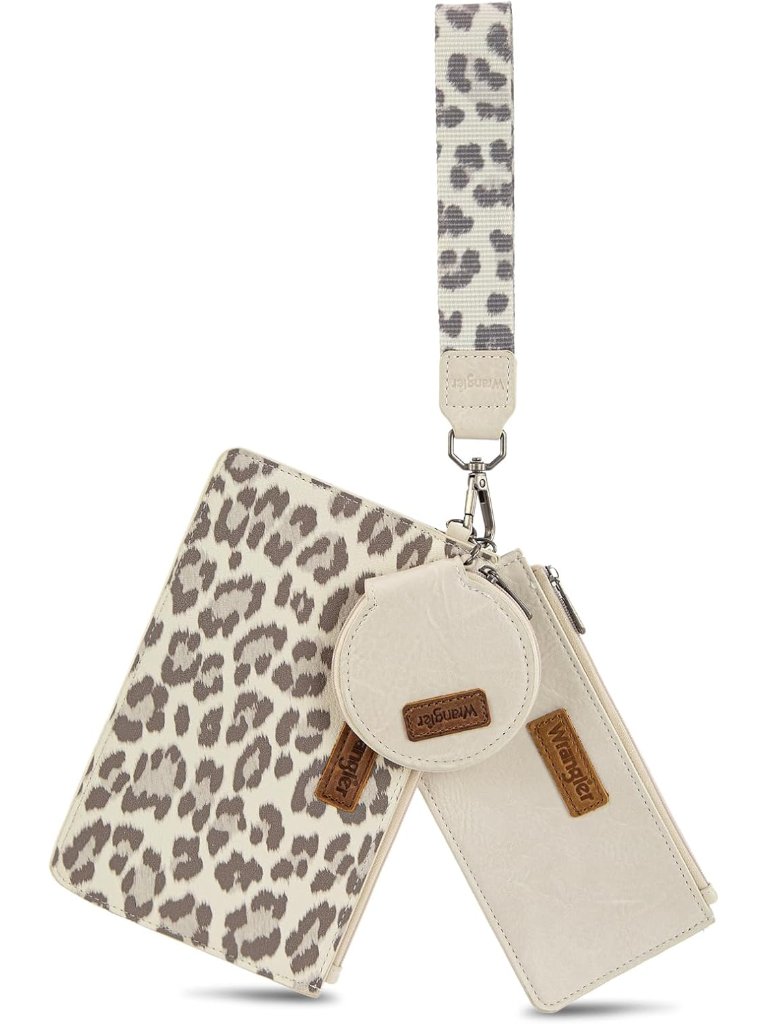 X Wrangler Keychain Wristlet Wallets For Women Dual Pouch Wristlet With Zipper C
